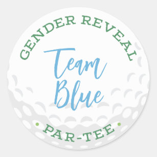 Golf Gender Reveal Par-Tee Stickers - Team Blue
