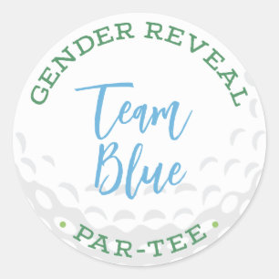 Golf Gender Reveal Par-Tee Stickers - Team Blue