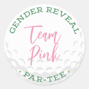 Golf Gender Reveal Par-Tee Stickers - Team Pink