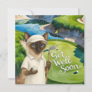 Golf Get Well Soon Card for cat lover golfers