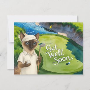 Golf Get Well Soon Card for cat lover golfers