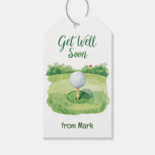 Golf Get Well Soon Card – Watercolor Golf Course Gift Tags