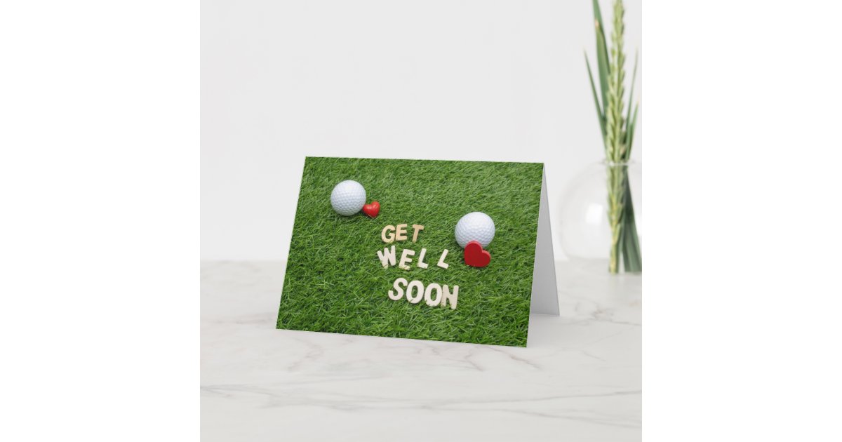 Golf Get well soon card with golf ball and tee Zazzle.co.uk