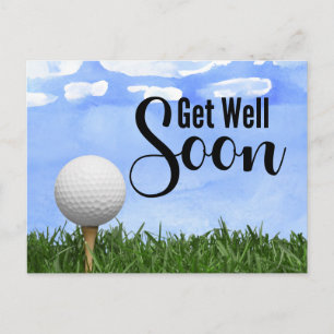 Golf Get well soon Golfer  Postcard