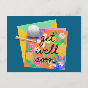 Golf Get well soon Golfer with balls on card