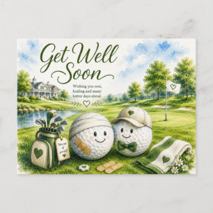 Golf Get well soon send wishes for golfer Postcard