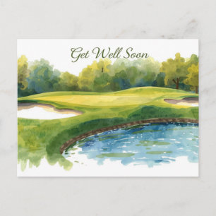 Golf Get well soon send wishes for golfer Postcard