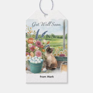 Golf get well soon with golf ball and flowers gift tags