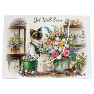 Golf get well soon with golf ball and flowers  large gift bag