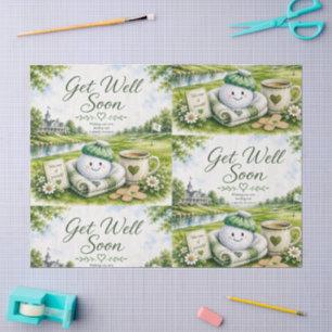 Golf Get Well Soon with golf ball on green Tissue Paper