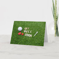 Golf get well soon with golf ball tee love