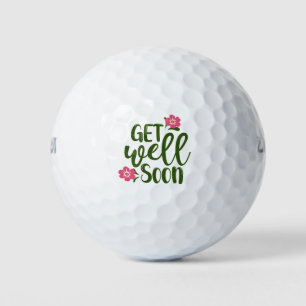 Golf Get well soon with pink flower Balls