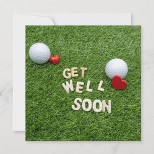 Golf Get well soon with text and ball on green