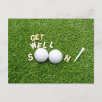 Golf Get well soon with text and ball on green