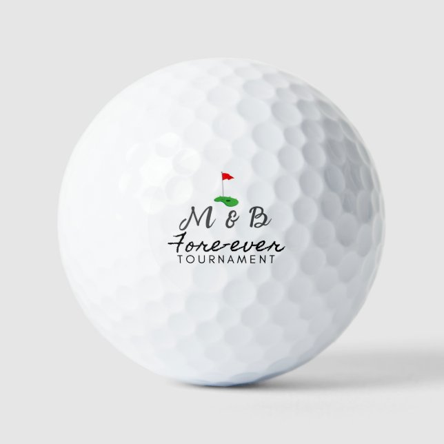 Golf Gift for golfer Wedding Forever tournament Balls (Front)