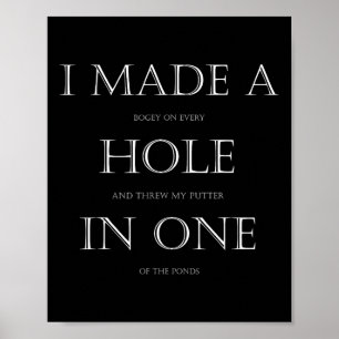 Golf Gift Idea For Golfer Funny Golfing Poster