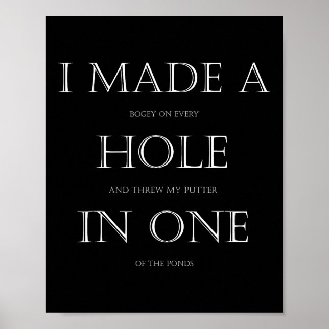 Golf Gift Idea For Golfer Funny Golfing  Poster (Front)