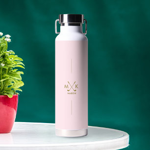 Golf Gift Ideas Gold Monogram Personalised Water Bottle