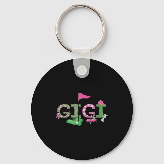 Golf Gigi Nk Hole In One Golf 1st Birthday Girl  Key Ring (Front)