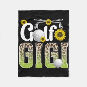 Golf Gigi Of A Golf Player Gigi Leopard Golfer Gig Fleece Blanket