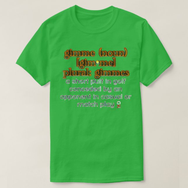 Golf Gimme Hipster Golf T-Shirt (Design Front)