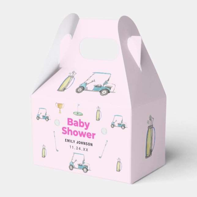 Golf Girl Baby Shower  Favour Box (Front Side)