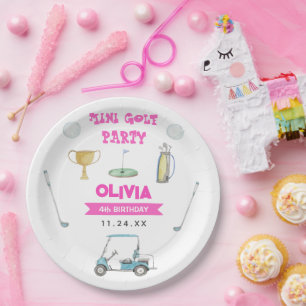 Golf Girl Birthday Party Paper Plate