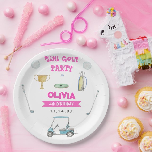 Golf Girl Birthday Party Paper Plate (Party)
