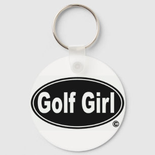 Golf Girl Button Keychain