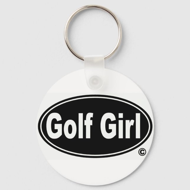 Golf Girl Button Keychain (Front)
