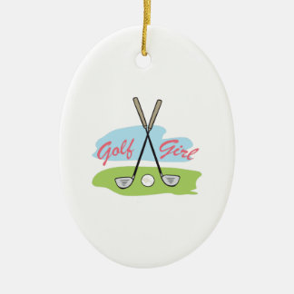 GOLF GIRL CERAMIC TREE DECORATION