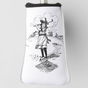 Golf Girl Golfing Vintage Art Head Cover