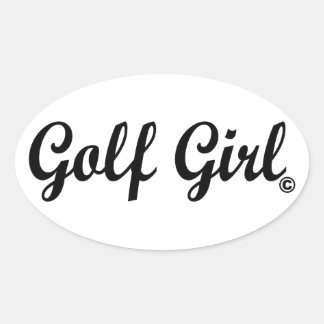 Golf Girl Oval Sticker
