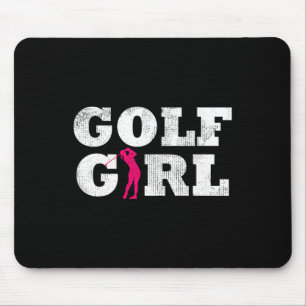 Golf Girl Player Golfer Golfing Silhouette Sport G Mouse Mat