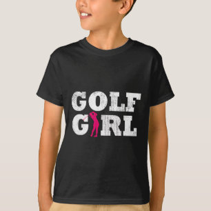 Golf Girl Player Golfer Golfing Silhouette Sport G T-Shirt