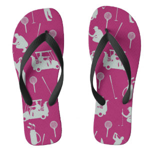 Golf Glamour: Pink Themed Flip Flops