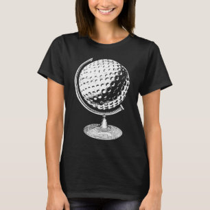 Golf Globe Golf Ball Globe In A Stand Golfer T-Shirt