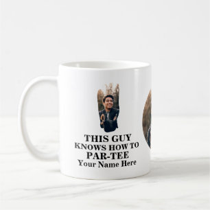 Golf glove shape photo guy knows how to par-tee coffee mug