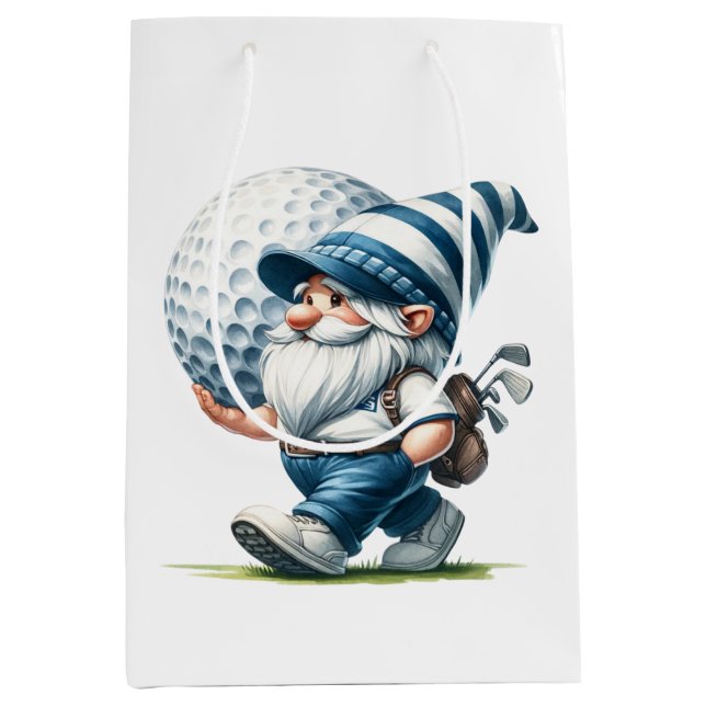 Golf Gnome Medium Gift Bag (Front)
