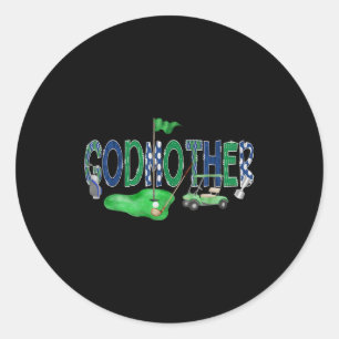 Golf Godmother Hole In One Golf 1st Birthday Boy P Classic Round Sticker