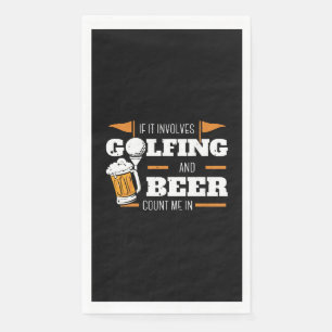 Golf Golfer Beer Drinking Golf Course Napkin
