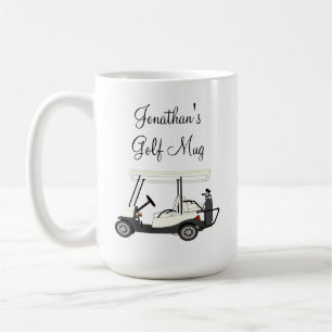Golf Golfer Cart Personalised Coffee Beer Cup Mug