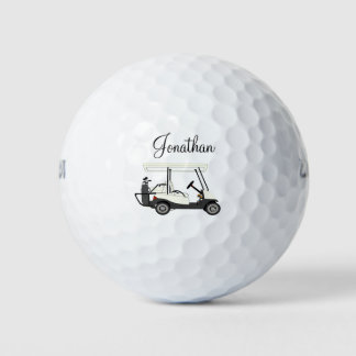 Golf Golfer Cart Personalised Golf Balls