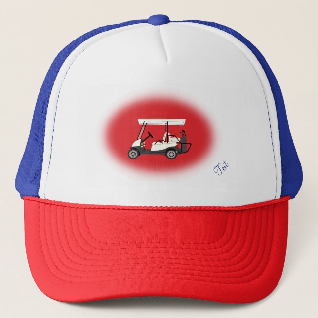 Golf Golfer Cart Trucker Hat (Front)