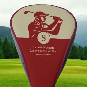 Golf . Golfer Dark Red Head Cover