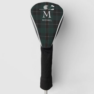 Golf Golfer Gift Elegant Plaid Monogram Custom Head Cover