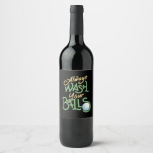 Golf Golfer Golfball Gift Wine Label