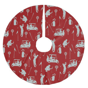 Golf Golfer Golfing Cart bag Brushed Polyester Tree Skirt