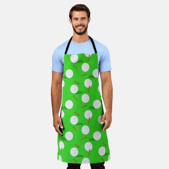 Golf Golfer Golfing, Fun Golf Balls and Tees Apron (Worn)