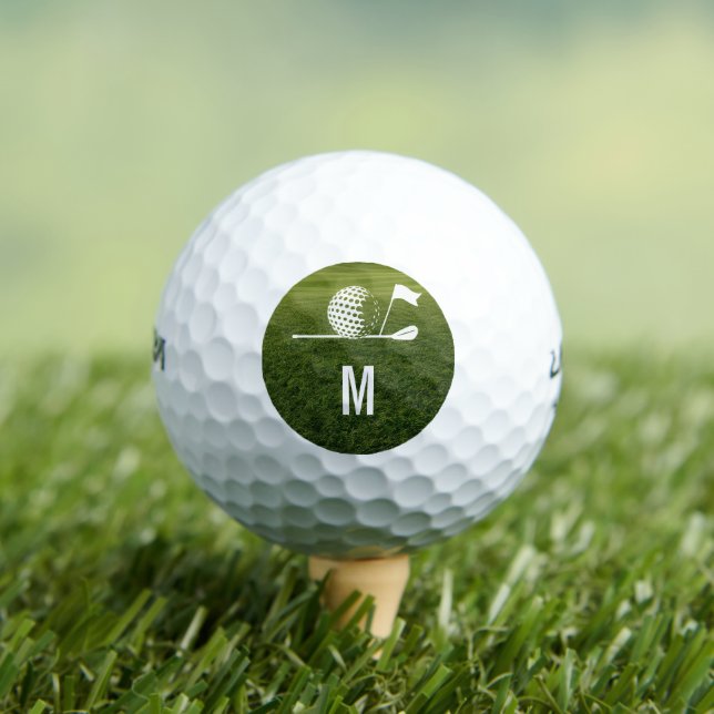 Golf Golfer Golfing Minimalist Initial Custom Balls (Insitu Tee)